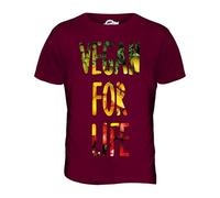 Candymix - Vegano para La Vida - Camiseta Hombre Camiseta Top - algodón, Borgoña, 100% Machine 100% algodón 100% Ringspun, Hombre, S