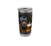 Cane Corso Bebiendo Cerveza Divertido Cane Corso Dog Meme Vaso térmico de acero inoxidable de doble pared