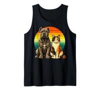 Cane Corso Calico Gato Retro Animal Amistad Camiseta sin Mangas