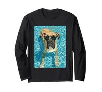 Cane Corso con Gafas de Sol Cool Dog Swimming Summer Vibe Manga Larga