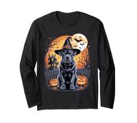 Cane Corso Halloween Miedo Perro Bruja Luna Manga Larga