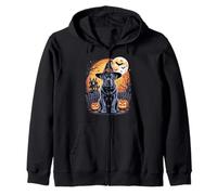 Cane Corso Halloween Miedo Perro Bruja Luna Sudadera con Capucha