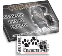 "Cane Corso hembra Cuidado con el Perro Señal 29x18cm - Diseño Antracita Dibond con Pegatina Coche Premium 20x5cm"