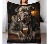 Cane Corso in The Pub - Manta hospitalaria de lujo para sofá, sofá, cama, novio, 70 x 80 pulgadas (180 x 200 cm)