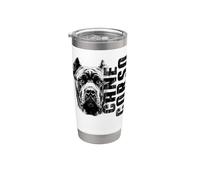 Cane Corso Italiano Dog Mastiff Guard Animal Breed Portrait Vaso térmico de acero inoxidable de doble pared