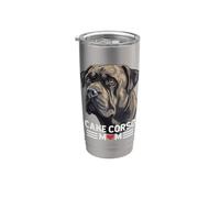 Cane Corso Mom - Dueño de perro gráfico de mastín italiano negro Vaso térmico de acero inoxidable de doble pared