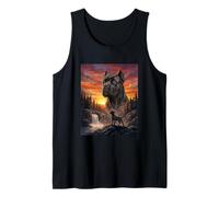 Cane Corso Perro Amante Vintage Atardecer Bosque Naturaleza Camiseta sin Mangas
