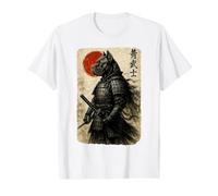Cane Corso Warrior Ukiyo Obra de Arte Japonesa Dog Samurai Camiseta gráfica económica, Hombre, Blanco, S