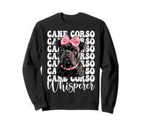 Cane Corso Whisperer Dog Girl Coquette Bow Rosa Sudadera