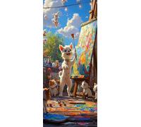 Cane Dipingere con i Numeri Adulti, Misura XXL 25x75cm,Carino. Paint by Numbers Kit Principianti Con 3 Penne, Kit Fai Da Te, Hobby Creativi Adulti Regalo Donna Decorazioni Casa, (Senza Cornice) P0M580