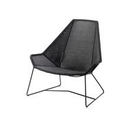 Cane-line Butaca Lounge de respaldo alto Breeze weave Black