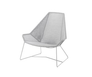 Cane-line Butaca Lounge de respaldo alto Breeze weave White grey