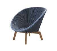 Cane-line Butaca Lounge Peacock Weave Midnight/dusty blue. patas de teca