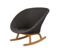 Cane-line Silla mecedora Peacock Dark grey. Cane-Line soft rope. teak