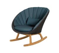 Cane-line Silla mecedora Peacock Focus dark blue-teak