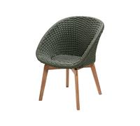 Cane-line Silla Peacock soft rope Dark green. teak