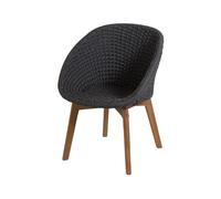 Cane-line Silla Peacock soft rope Dark grey. teak