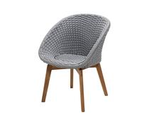 Cane-line Silla Peacock soft rope Light grey. teak
