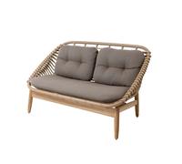 Cane-line Sofá de 2 plazas String patas de teca Cane-Line airtouch taupe