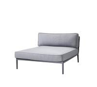 Cane-line Sofá modular Conic Light grey-diván incl. cojines