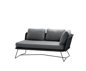 Cane-line Sofá modular Horizon Cane-Line Natté grey-izquierdo-soporte negro