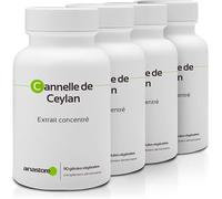CANELA DE CEILÁN OFERTA Pack de 4 | 250 mg / 360 cápsulas | Digestión (trastornos gastrointestinales) | Fabricado en Francia