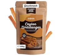 Canela en Rama Ceylan Monte Nativo (100g) - Canela en rama comestible, perfecta para el vino caliente y el té de invierno - Especias navideñas - Cinnamon sticks