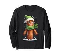 Canela Ilustrada con Bufanda y Gorro de Invierno Manga Larga