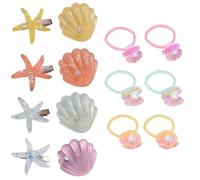Cañeras De 8 Piezas Y 6 Piezas Anillos Para El Cabello, Accesorios Para El Cabello Con Temas Marinos, Lindas Horquillas Dulces, Accesorios Para El Cabello Para Niñas, Accesorios De Ropa.