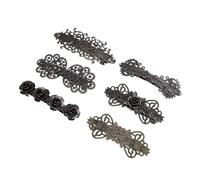 Cañeras de de Caballo de 6 PC, Barretas de Cabello Floral de Bronce de Estilo Vintage Clips de Cabello Francés para Mujeres para Bodas o Fiestas