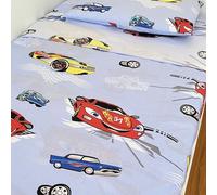 CangooCare® - Juego de sábanas de 3 piezas para cuna de bebé, Montessori, 70 x 140 cm, 1 sábana bajera con esquinas, 1 sábana encimera, 1 funda de almohada, 100% algodón, diseño de coches