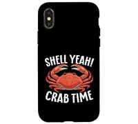 Cangrejo Comer Diseño Mariscos Amante Shell Yeah Crab Time Carcasa para iPhone X/XS