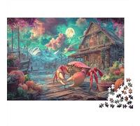 Cangrejo Gigante en el Muelle de Pesca Iluminado por la Luna Rompecabezas 1000 Piezas Adultos - Vida Silvestre Puzzle, Regalo, Juego Familiar, Decoración del Hogar 52x38cm/1000pcs