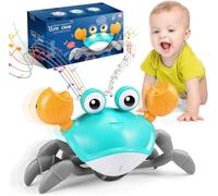 Cangrejo lindo - Juguete interactivo de cangrejo para bebés de 1 año, 6, 9, 12 y 24 meses - Cangrejo interactivo con sensor musical LED nuevo