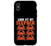 Cangrejo Mira Mi Sixpack Mariscos Cangrejo Comiendo Carcasa para iPhone X/XS