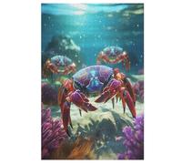 Cangrejo rompecabezas de 1000 piezas para adultos y niños rompecabezas imposible juguetes de madera juego estimulante (78×53cm)