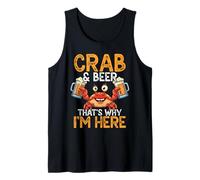 Cangrejo y Cerveza Es por eso Que Estoy aquí Amante de los mariscos Comer Cangrejo Camiseta sin Mangas