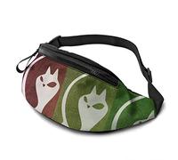Cangurera abstracta con diseño de gato y jarrón, para mujeres y hombres, casual, con correa ajustable, para exteriores, correr, senderismo, Jarrón abstracto gato, Talla única, moda