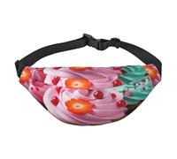 Cangurera ajustable con diseño de magdalenas, riñonera grande para viaje, unisex, Black, Talla única, Mochila informal