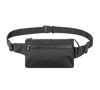 Cangurera con correa extra larga, correa ajustable de 59 pulgadas, bolsa cruzada de talla grande, bolsa de cintura de longitud extendida para viajes, senderismo, correr, deportes, color negro (negro),