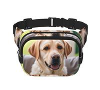 Cangurera con diseño de perro labrador para mujer, impermeable, ajustable, riñonera, a la moda, casual, para correr, entrenamiento, senderismo, viajes, color negro, talla única, Black, Talla única