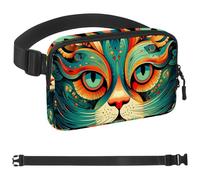 Cangurera cruzada Cat-1363 con textura colorida para hombres y mujeres, riñonera para viajes, casual, caminar, correr, senderismo, ciclismo, multicolor, 4 x 23 x 15 cm, multicolor,