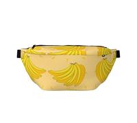 Cangurera cruzada grande con diseño de plátano de dibujos animados, regalos para disfrutar de deportes, festivales, entrenamiento, viajes, correr, casual, color negro, talla única, Black, Talla única