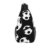 Cangurera cruzada negra de fútbol, bolsa cruzada para el pecho, correa de hombro, cintura para hombres y mujeres