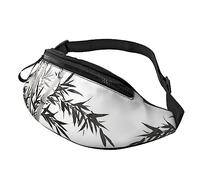 Cangurera de caligrafía china con imagen de árbol de bambú, para correr, senderismo, viajes, entrenamiento, pasear al perro, deportes, pesca, riñonera, Black, Talla única