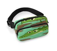 Cangurera de cocodrilo que acecha para mujer, impermeable, ajustable, riñonera, bolsa cruzada casual para correr, entrenamiento, senderismo, viajes