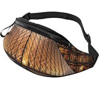Cangurera de sombrero de vaquero para mujeres y hombres, riñonera de moda para entrenamiento, correr, viajes, bolsa de cintura casual, Museo del Louvre en París, Talla única, moda