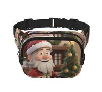 Cangurera divertida con estampado navideño para mujeres y hombres, con correa ajustable para viajes, senderismo, ciclismo