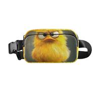 Cangurera divertida de dibujos animados para mascotas con diseño de pollo, para mujeres y hombres, multiuso, antirrobo, con correa ajustable para ciclismo, senderismo, gimnasio