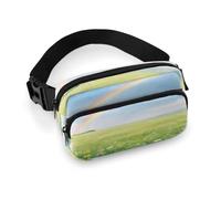 Cangurera Field Under The Rainbow After The Rain para mujer, impermeable, ajustable, riñonera, bolsa cruzada casual para correr, entrenamiento, senderismo, viajes